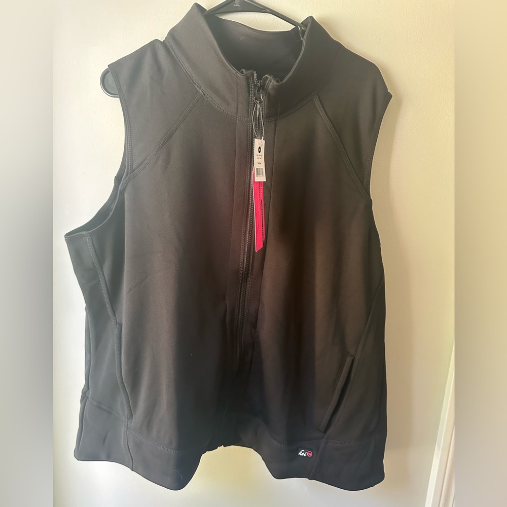 KOI 2X black zip up vest